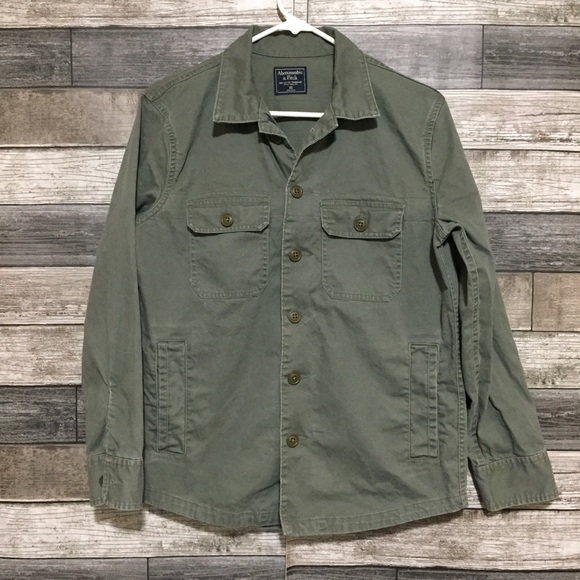 Abercrombie Fitch Shirt Jacket Men’s XS Green Canvas Military Pockets - Picture 3 of 10